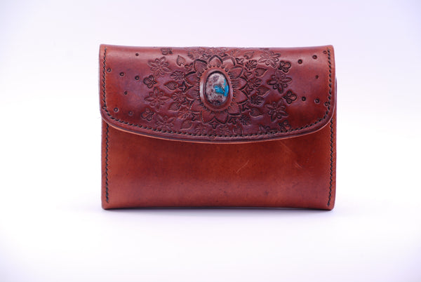 Ladies Clutch Wallet with crystal Cavensite inlay