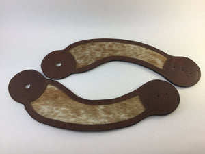 Oil Tan Spur Straps with Hair on Hide Inlay